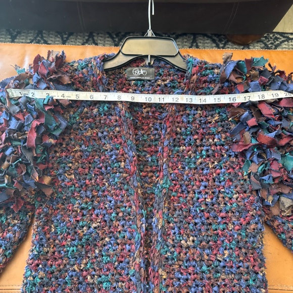 Beautiful Rockabilly Vintage Hand Woven Cropped Sweater Jacket Rockabilly - Picture 9 of 13